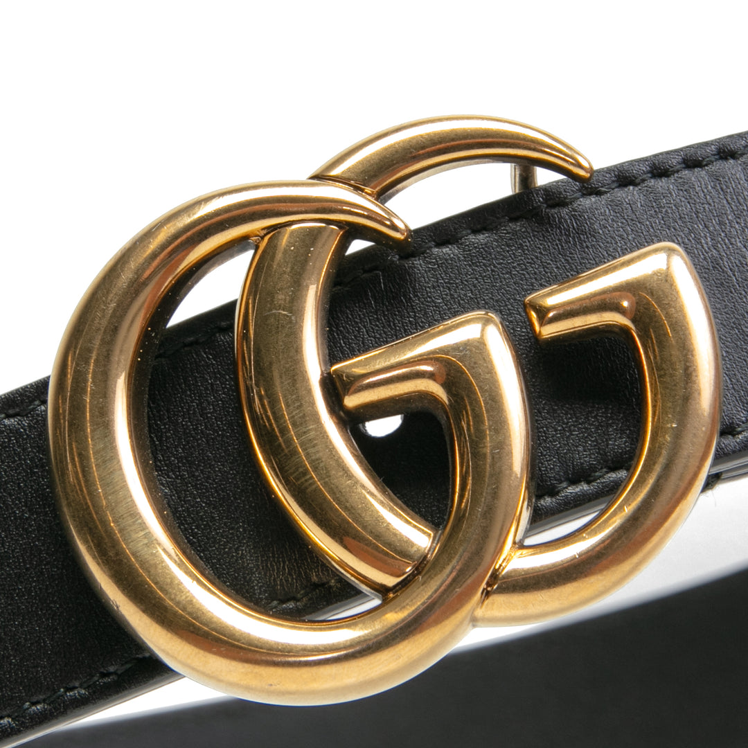 GUCCI GG Thin Marmont Belt - Black