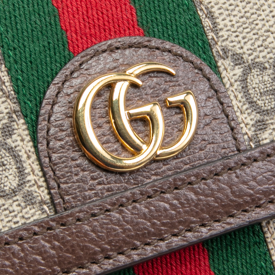 GUCCI Ophidia GG French Flap Compact Wallet