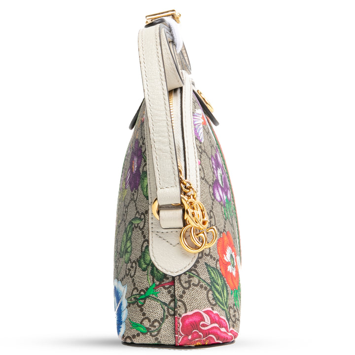 Gucci GG Supreme Flora Ophidia Small Crossbody-White Outlet Final Sale