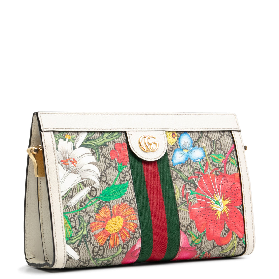 Gucci GG Supreme Ophidia Flora kleine Kette Kupplung - Outlet Final Sale