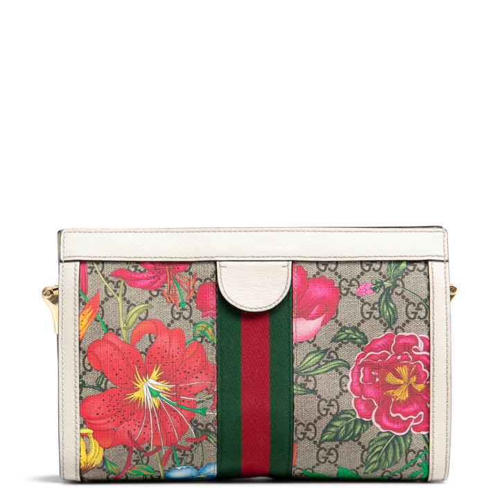 Gucci GG Supreme Ophidia Flora kleine Kette Kupplung - Outlet Final Sale