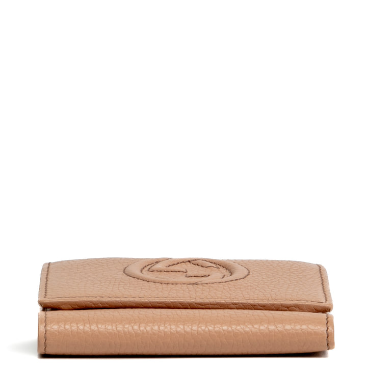 GUCCI Leather Soho Trifold Wallet- Nude OUTLET FINAL SALE