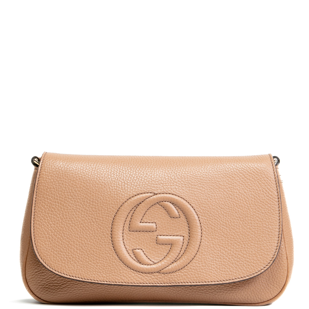 GUCCI Medium Soho Chain Crossbody - Nude