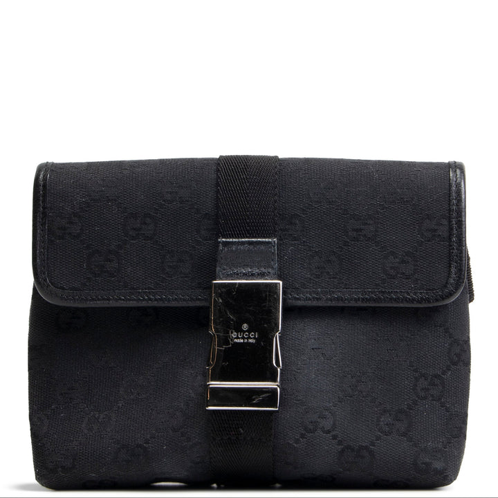 GUCCI GG Canvas Waist Bag - Black OUTLET FINAL SALE