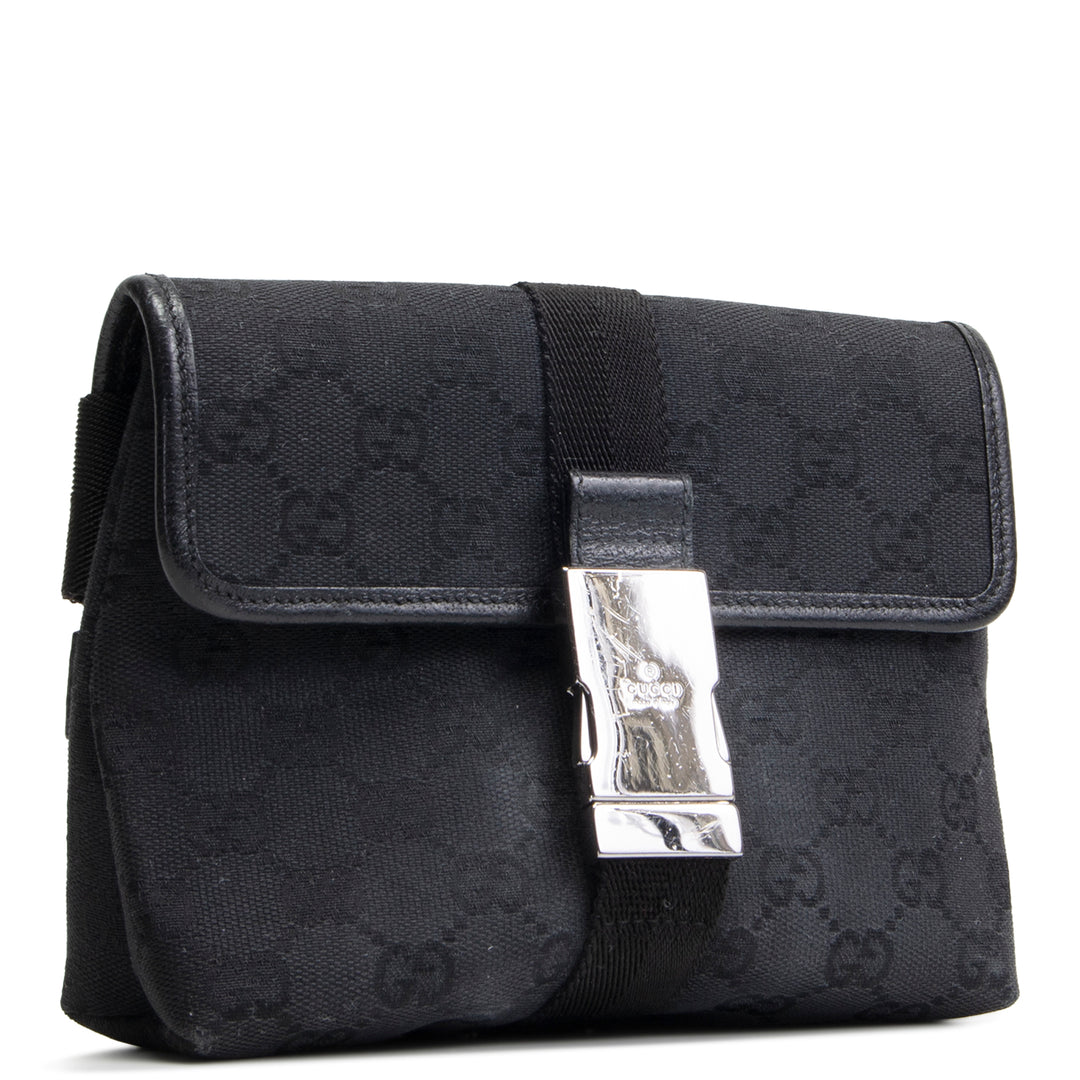 GUCCI GG Canvas Waist Bag - Black OUTLET FINAL SALE