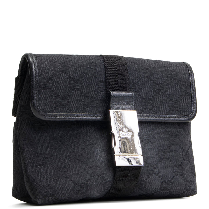 GUCCI GG Canvas Waist Bag - Black OUTLET FINAL SALE