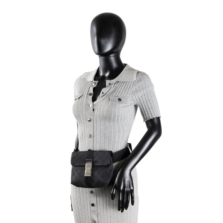 GUCCI GG Canvas Waist Bag - Black OUTLET FINAL SALE