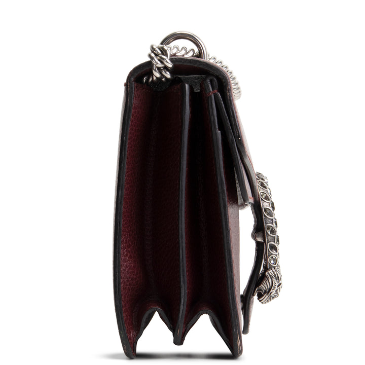 GUCCI Leather Crystal Embellished Dionysus Small - Burgundy