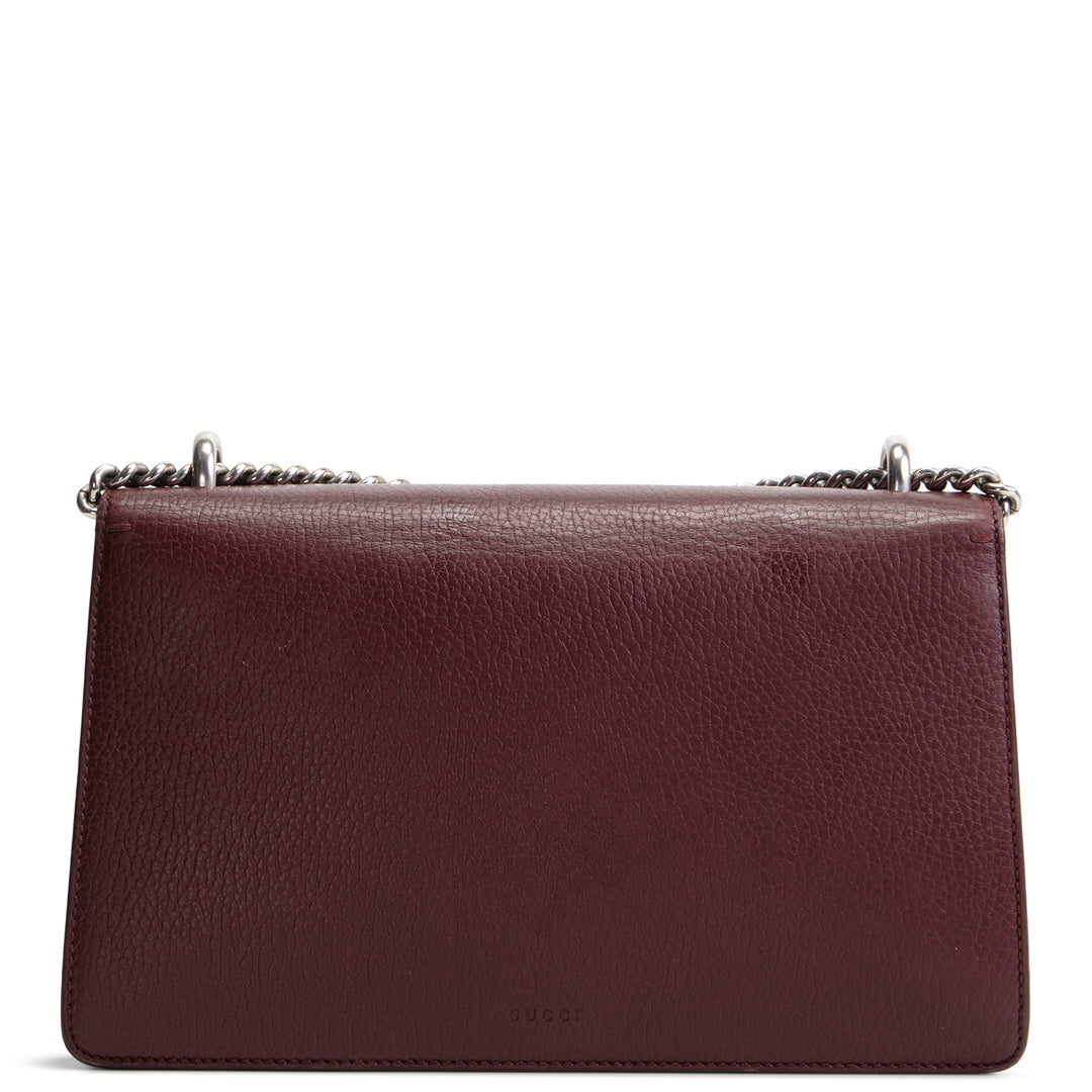GUCCI Leather Crystal Embellished Dionysus Small - Burgundy
