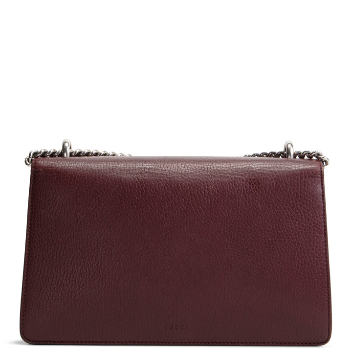 GUCCI Leather Crystal Embellished Dionysus Small - Burgundy