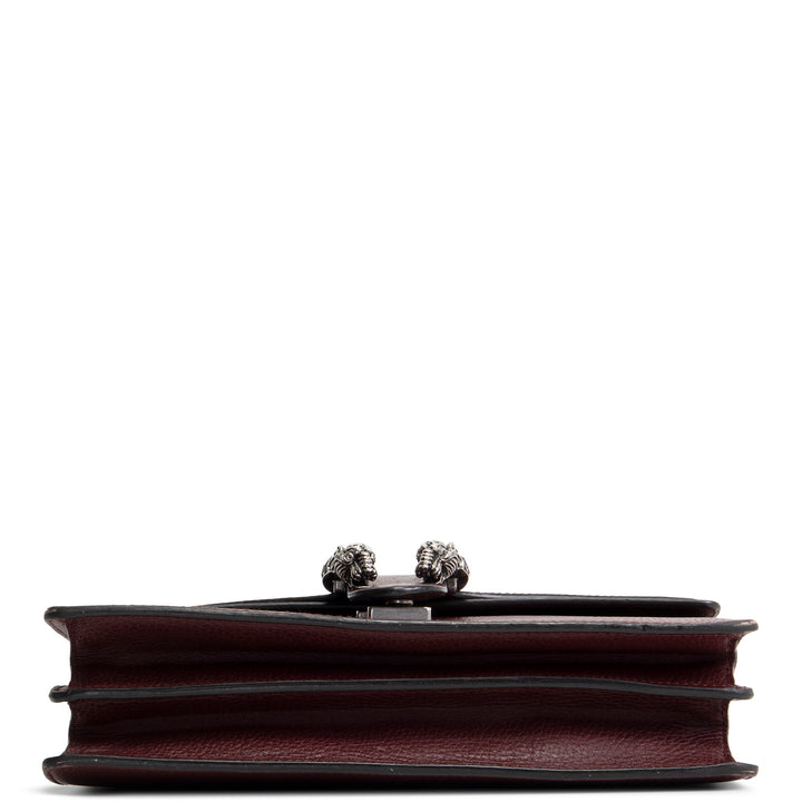 GUCCI Leather Crystal Embellished Dionysus Small - Burgundy