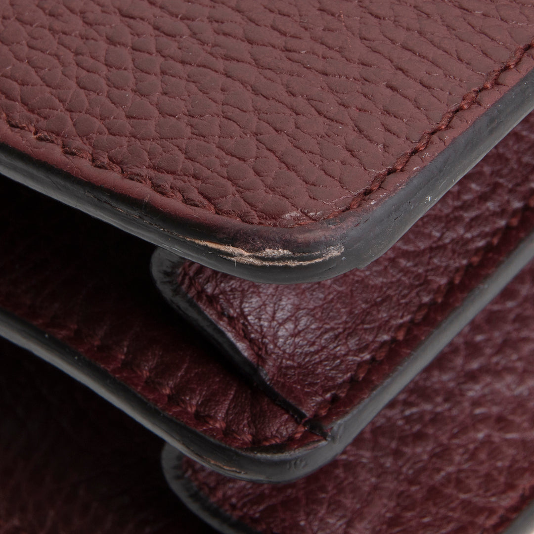 GUCCI Leather Crystal Embellished Dionysus Small - Burgundy