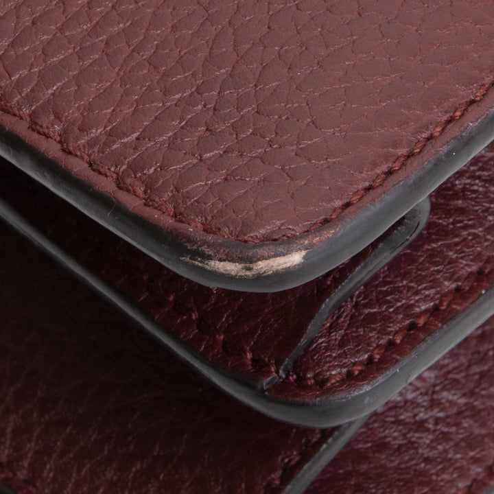 GUCCI Leather Crystal Embellished Dionysus Small - Burgundy