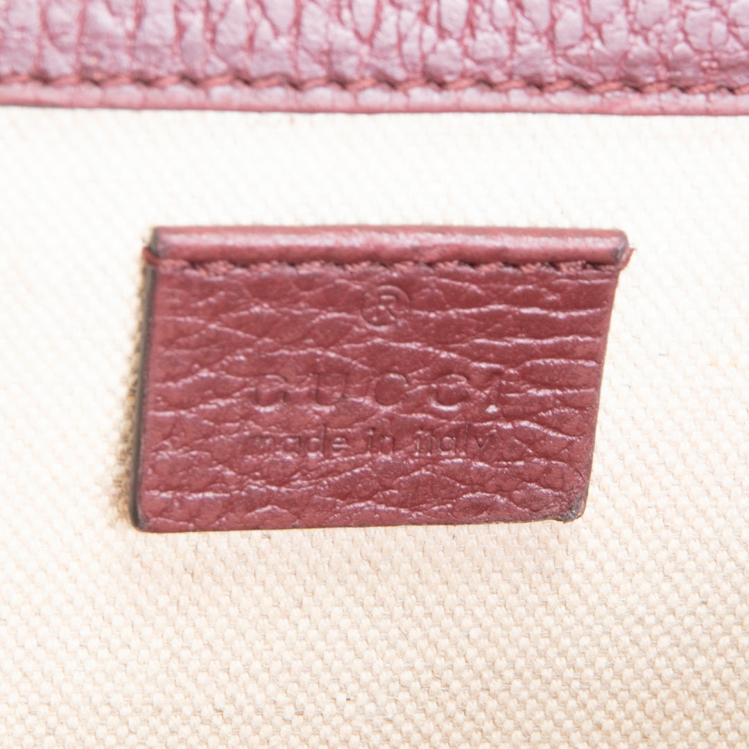 GUCCI Leather Crystal Embellished Dionysus Small - Burgundy