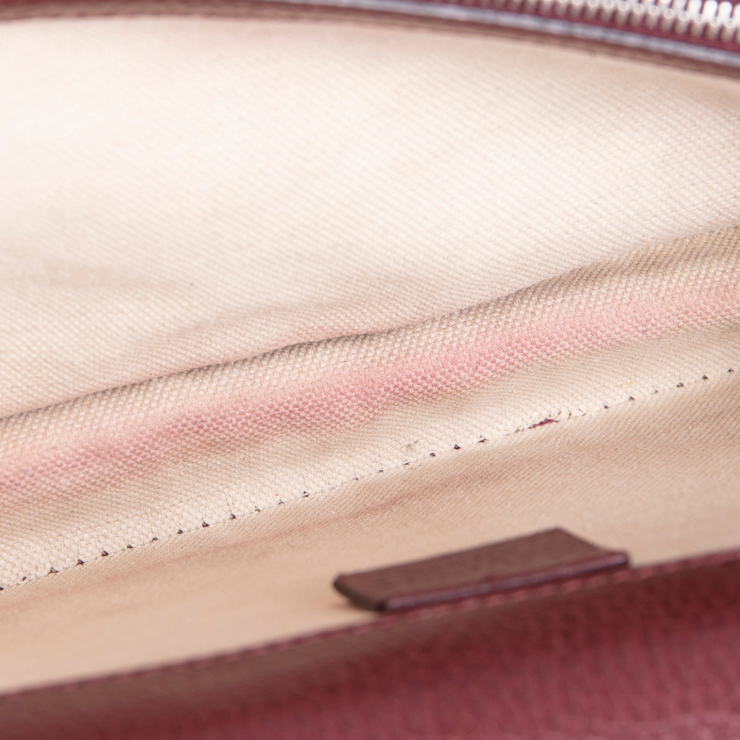 GUCCI Leather Crystal Embellished Dionysus Small - Burgundy