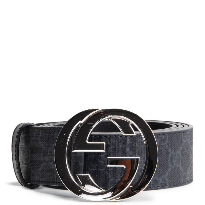 GUCCI GG Supreme Interlocking G Belt - Black