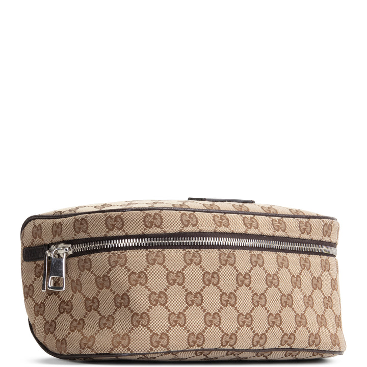 GUCCI GG Canvas Belt Bag - Beige & Ebony