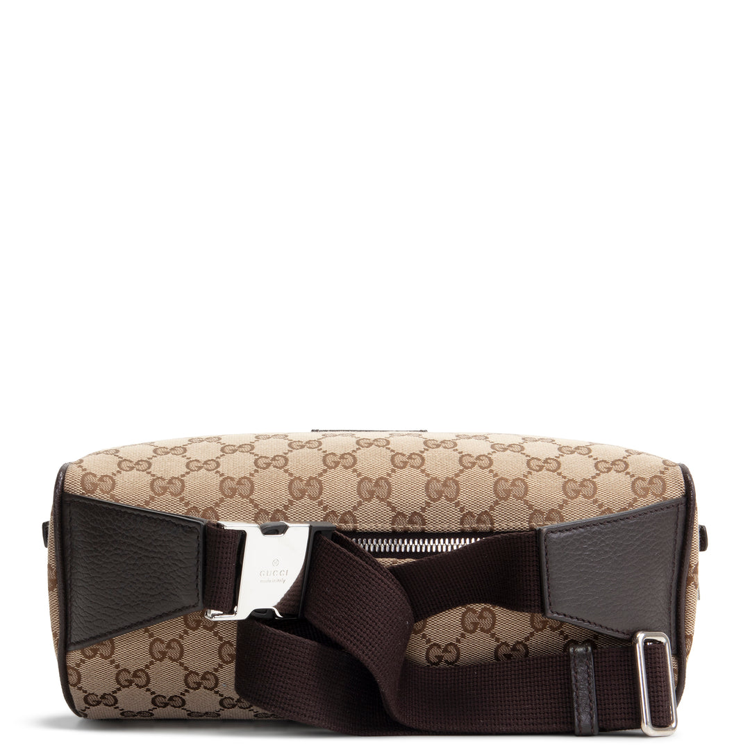 GUCCI GG Canvas Belt Bag - Beige & Ebony