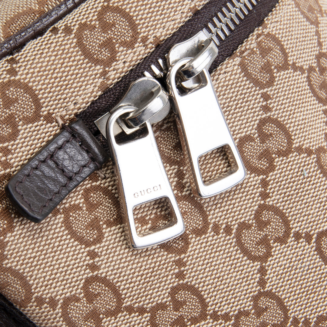 GUCCI GG Canvas Belt Bag - Beige & Ebony