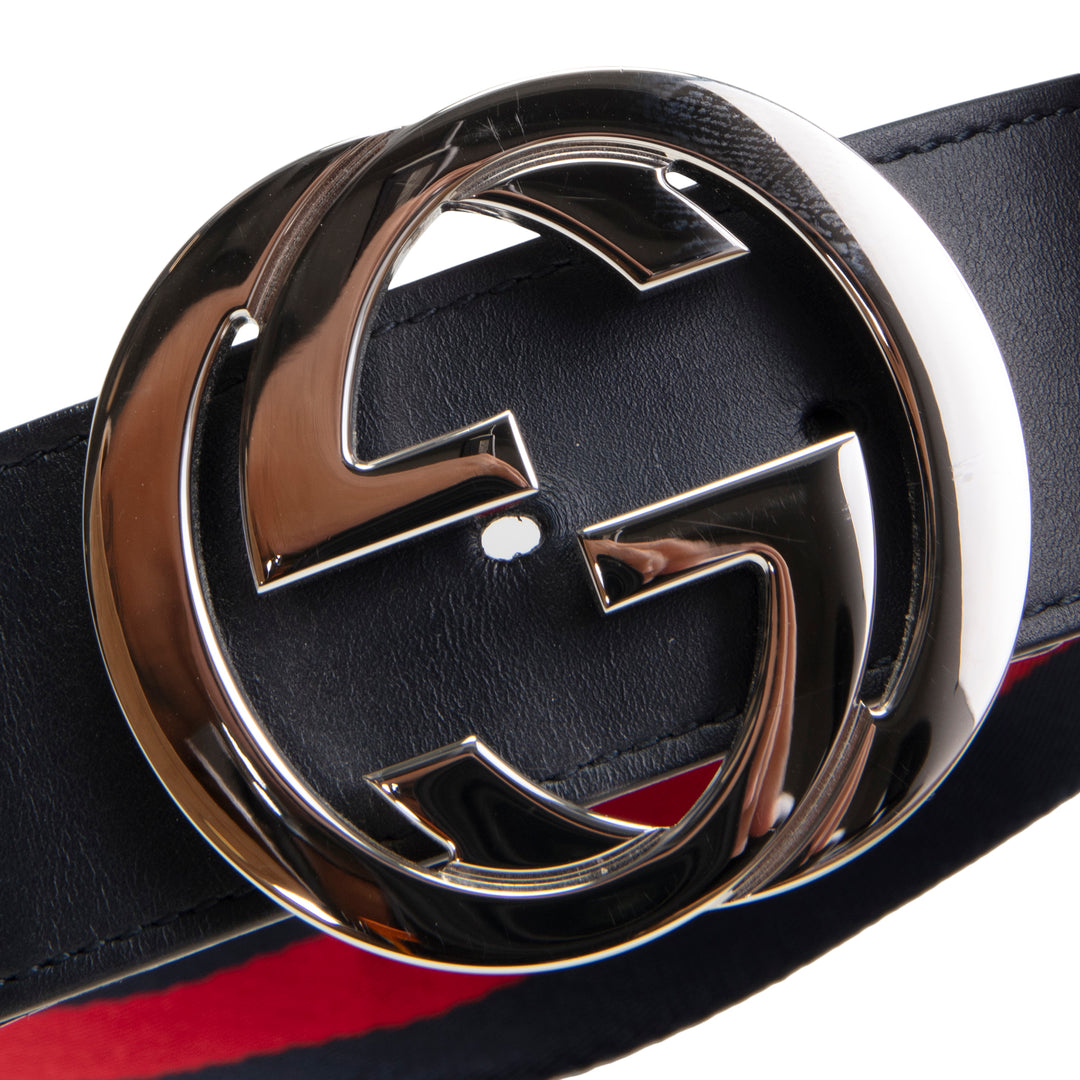 GUCCI Interlocking G Web Belt - Blue & Red OUTLET FINAL SALE