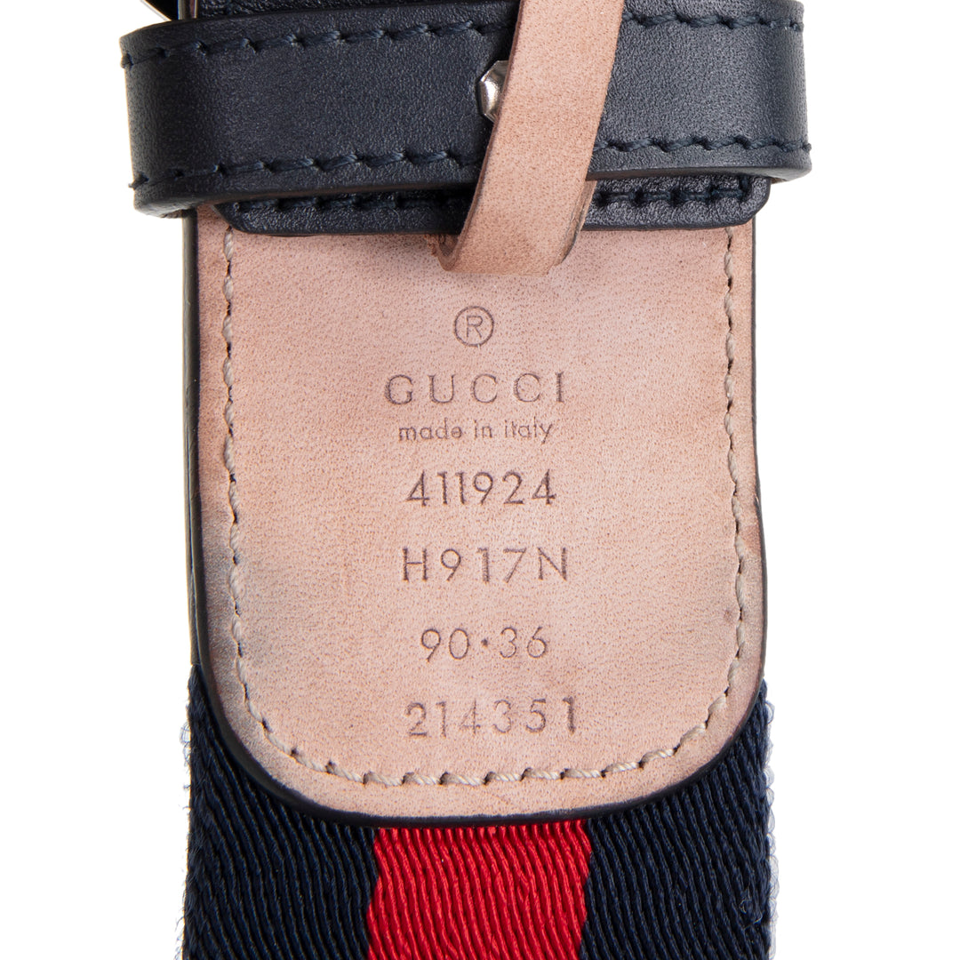 GUCCI Interlocking G Web Belt - Blue & Red OUTLET FINAL SALE
