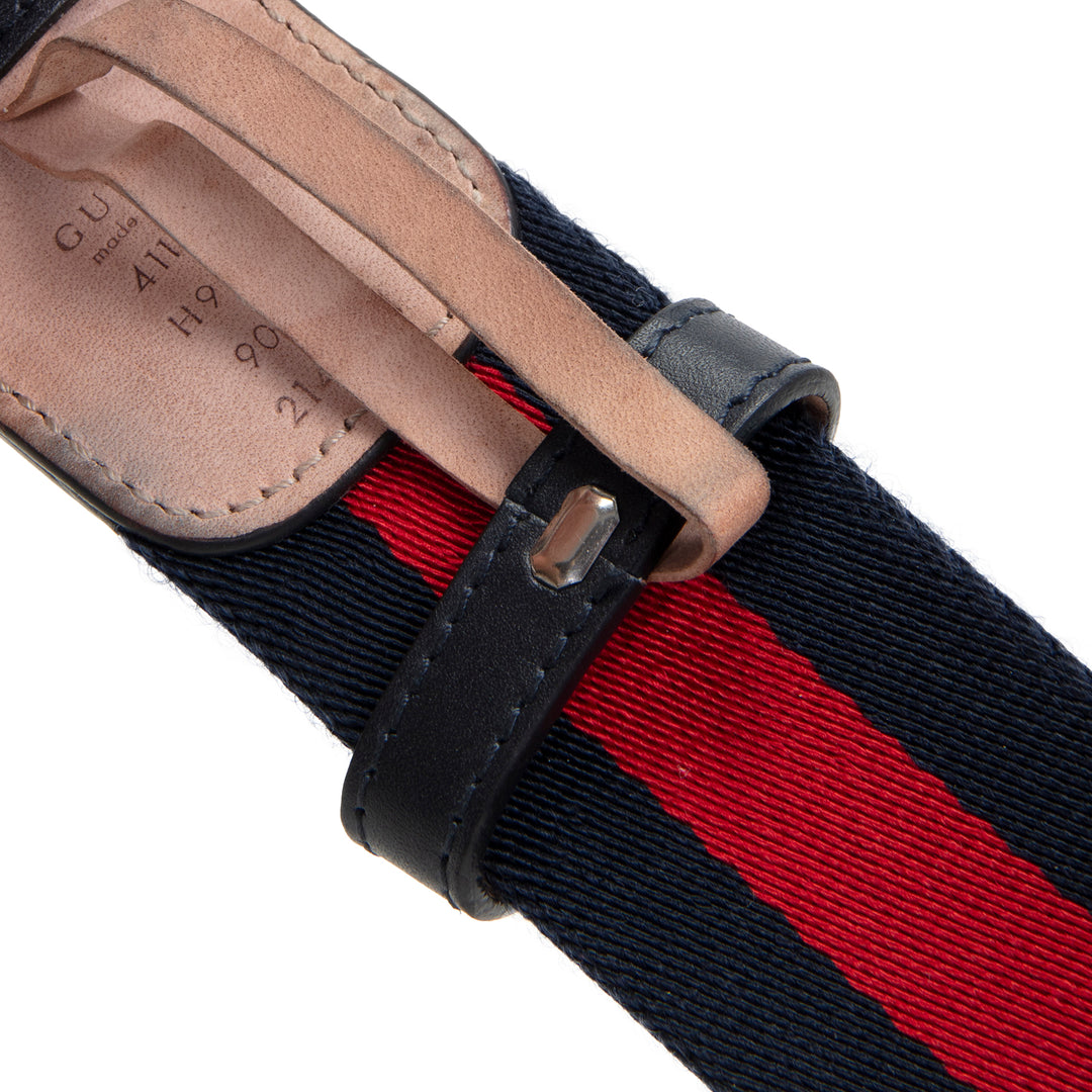 GUCCI Interlocking G Web Belt - Blue & Red OUTLET FINAL SALE