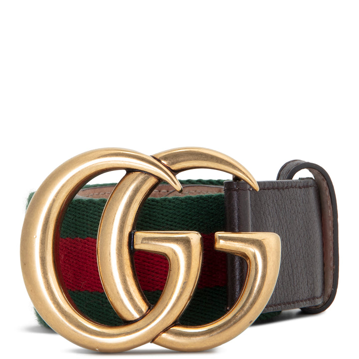 GUCCI GG Web Belt - Green & Red