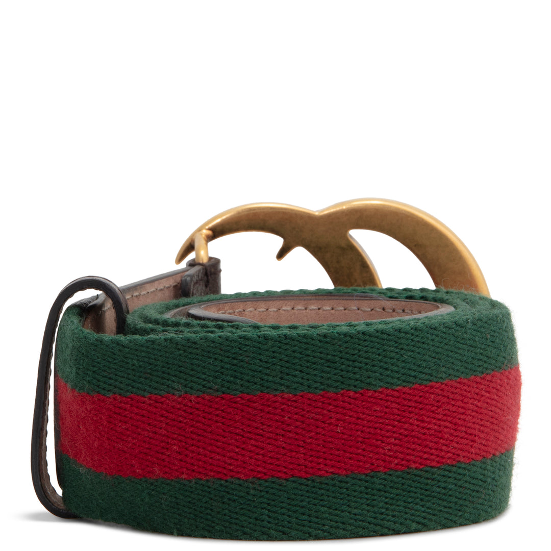 GUCCI GG Web Belt - Green & Red