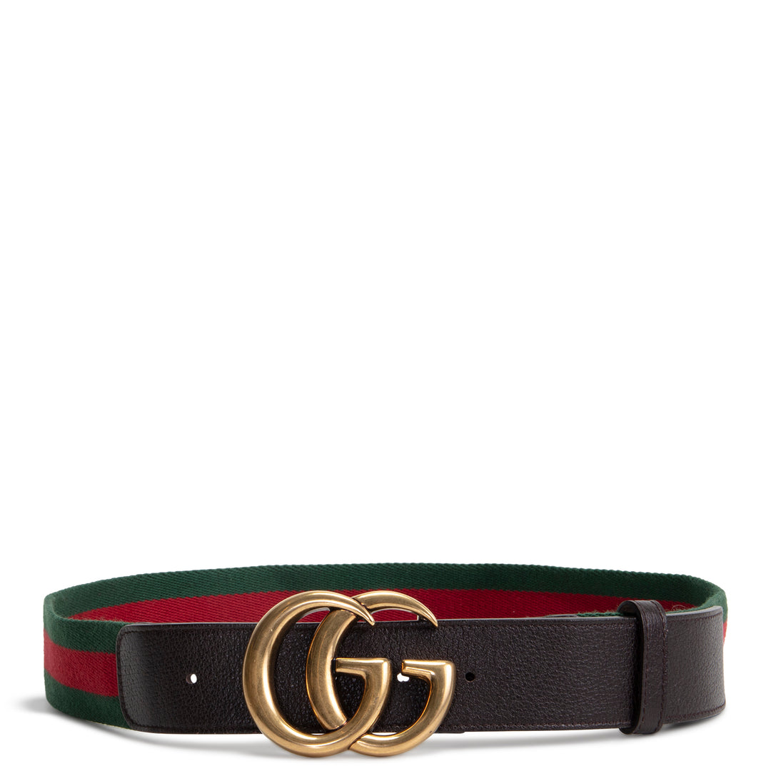 GUCCI GG Web Belt - Green & Red