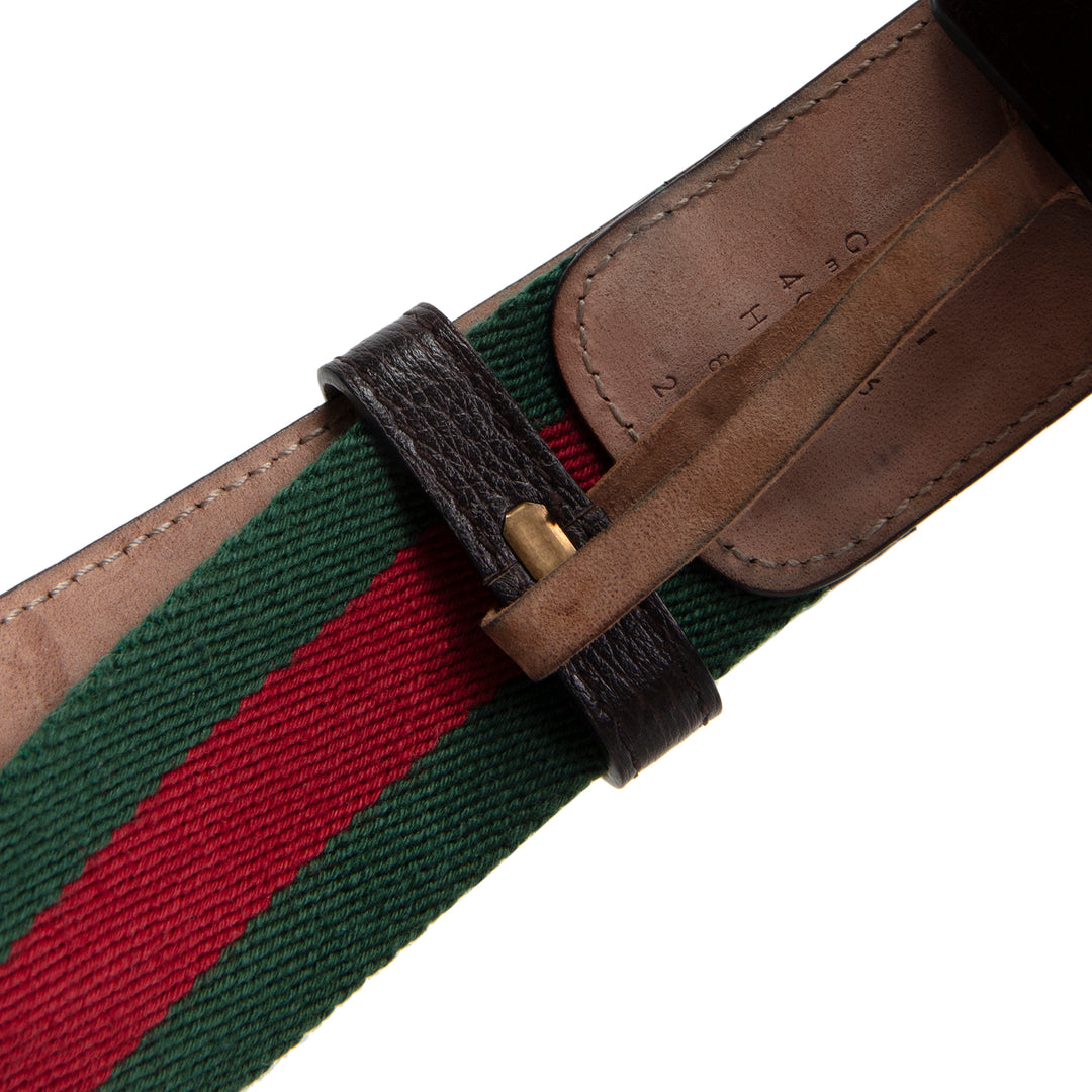 GUCCI GG Web Belt - Green & Red