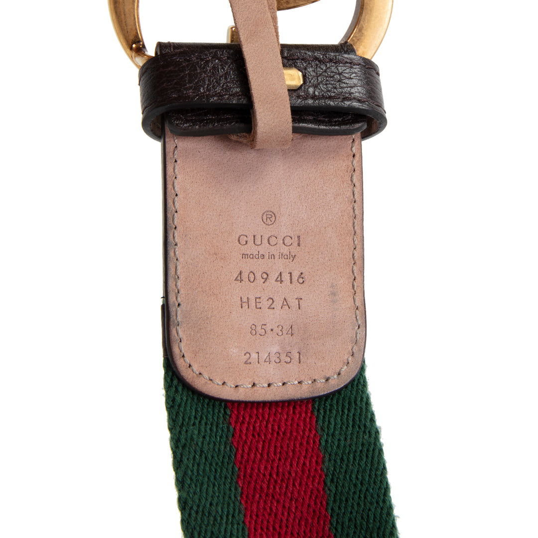 GUCCI GG Web Belt - Green & Red