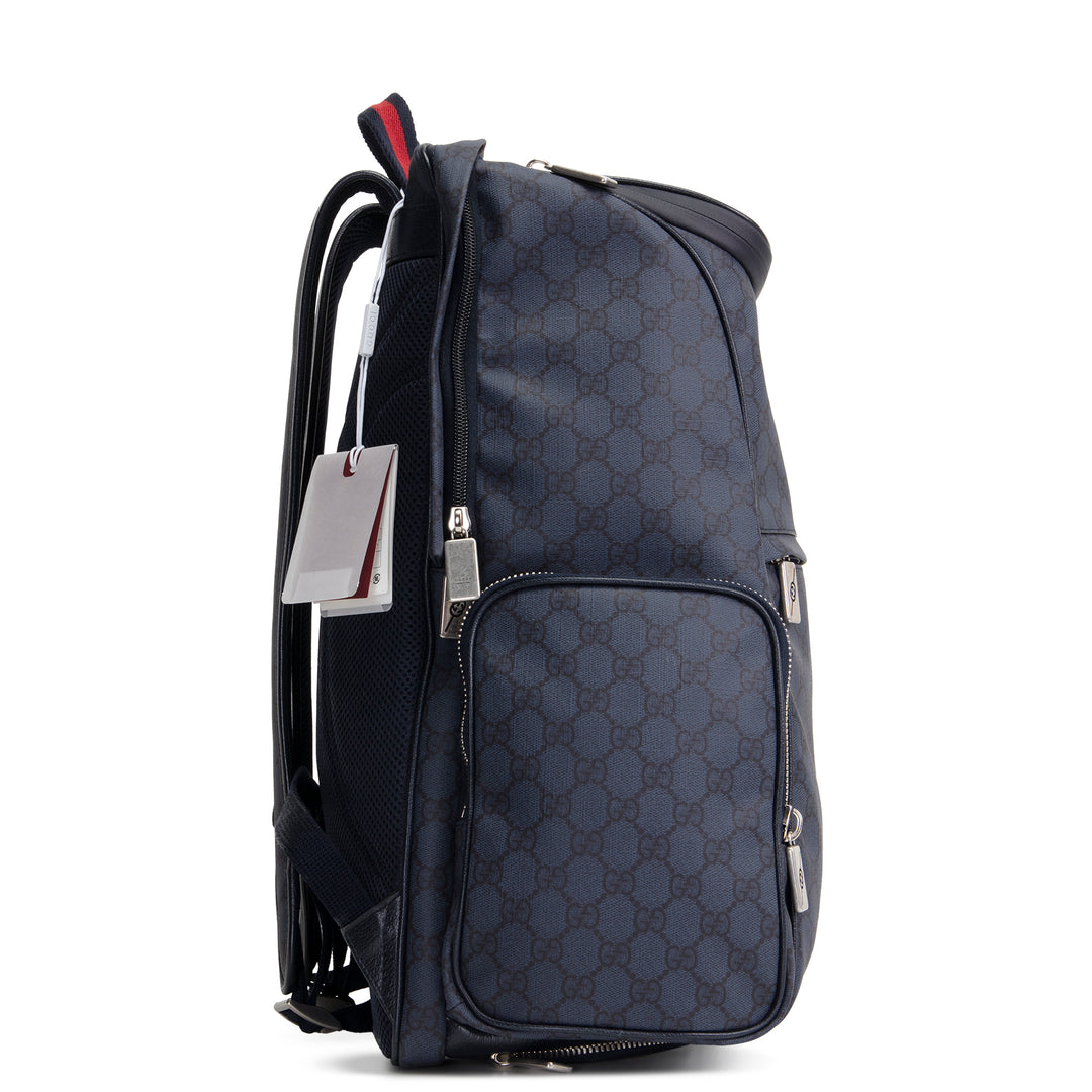 GUCCI Medium Backpack w/ Web - Navy