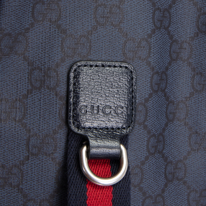 GUCCI Medium Backpack w/ Web - Navy