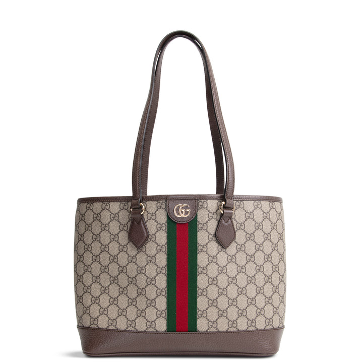 GUCCI Ophidia Medium Tote Bag - Beige & Ebony
