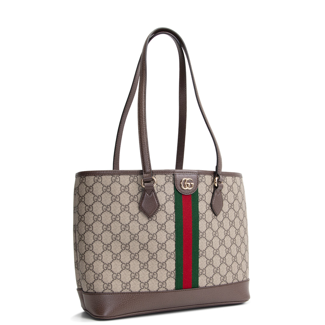 GUCCI Ophidia Medium Tote Bag - Beige & Ebony