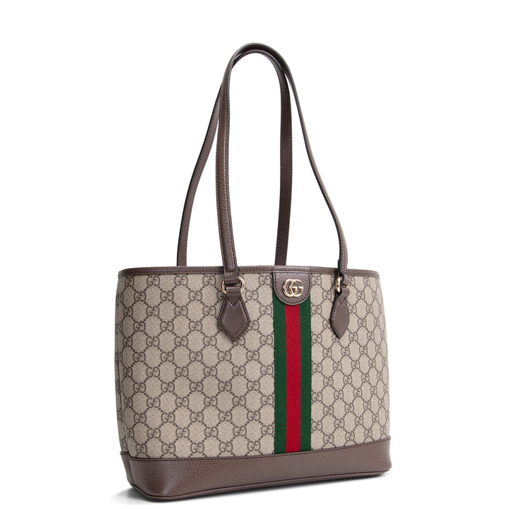 GUCCI Ophidia Medium Tote Bag - Beige & Ebony