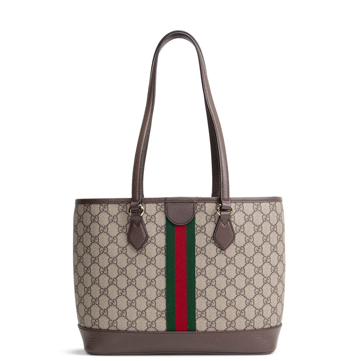 GUCCI Ophidia Medium Tote Bag - Beige & Ebony