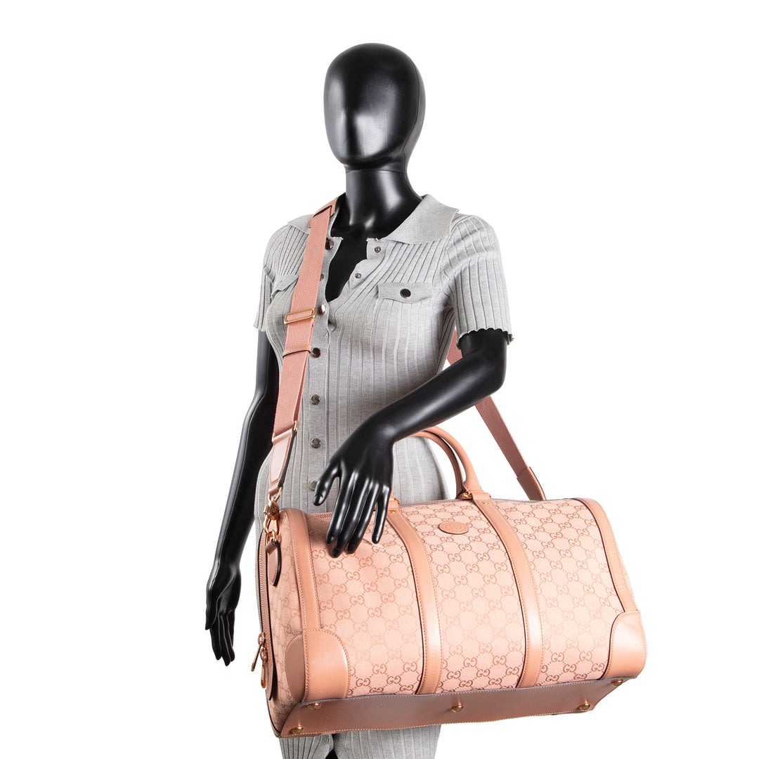 GUCCI Retro Small Interlocking G Duffle - GG Canvas Pink