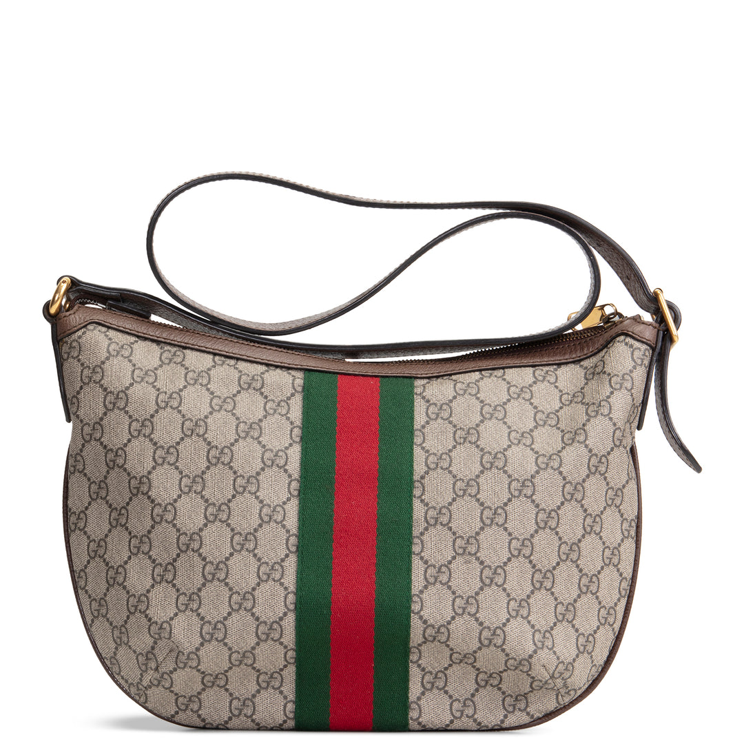 GUCCI GG Supreme Ophidia Half Moon Hobo