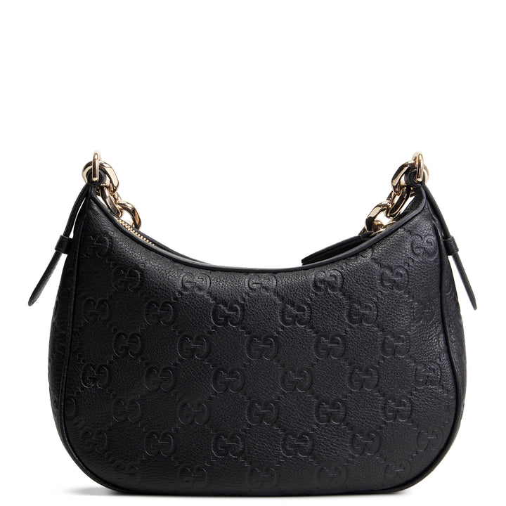 GUCCI GG Emblem Medium Shoulder Bag - Black