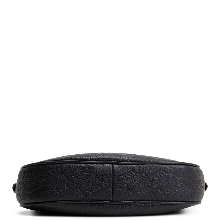 GUCCI GG Emblem Medium Shoulder Bag - Black