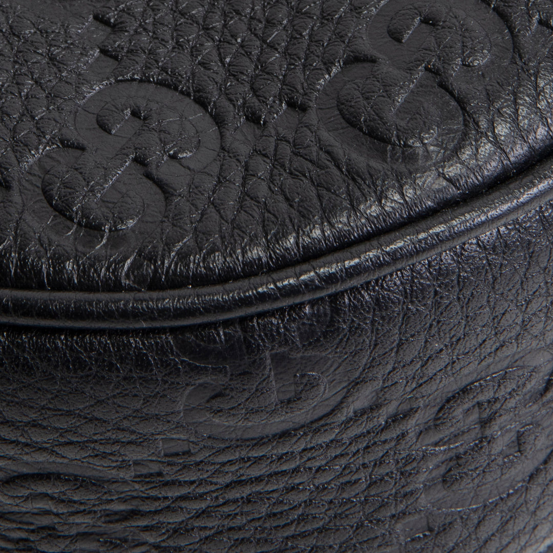 GUCCI GG Emblem Medium Shoulder Bag - Black