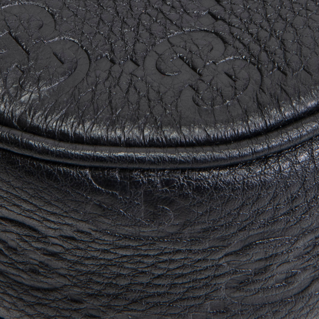 GUCCI GG Emblem Medium Shoulder Bag - Black