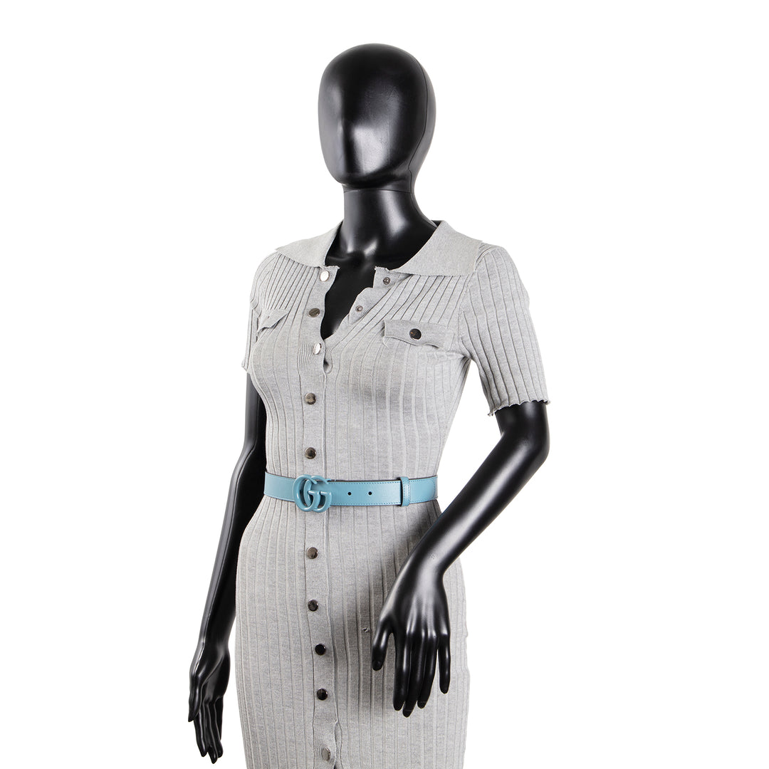 GUCCI Marmont GG Signature Belt Kit - Blue