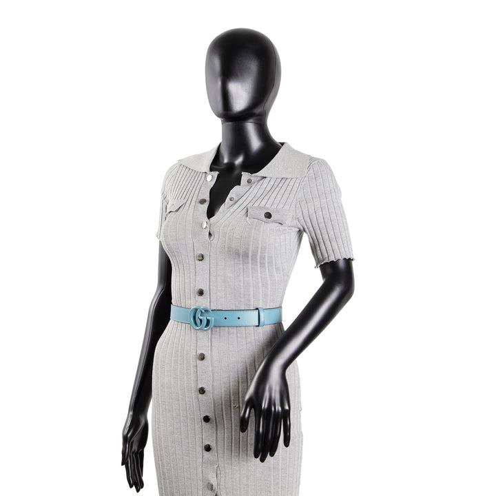 GUCCI Marmont GG Signature Belt Kit - Blue