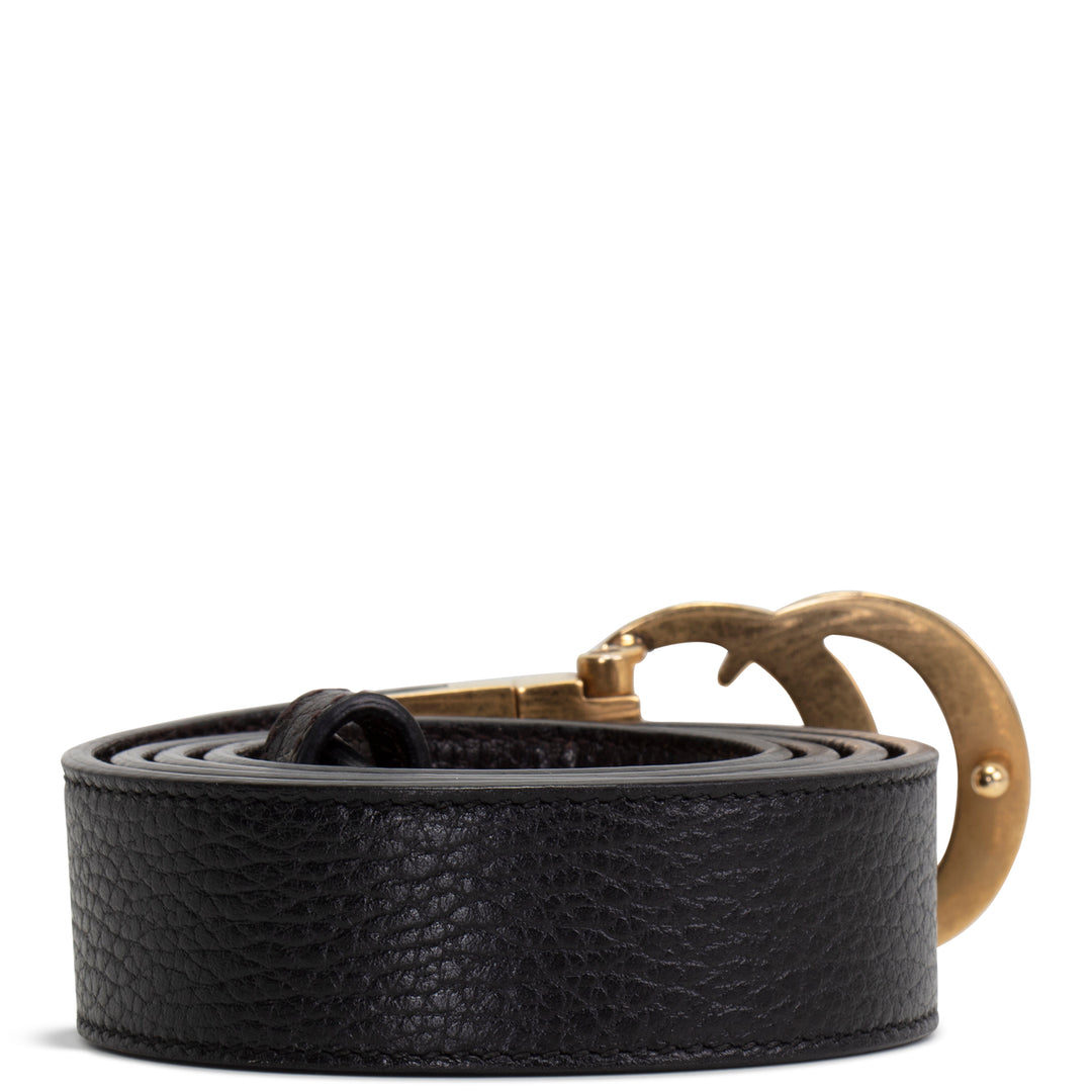 GUCCI Leather Marmont Reversible Belt - Black/Brown