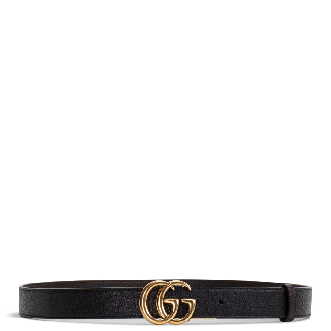 GUCCI Leather Marmont Reversible Belt - Black/Brown