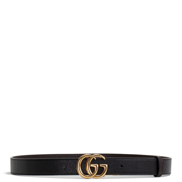 GUCCI Leather Marmont Reversible Belt - Black/Brown
