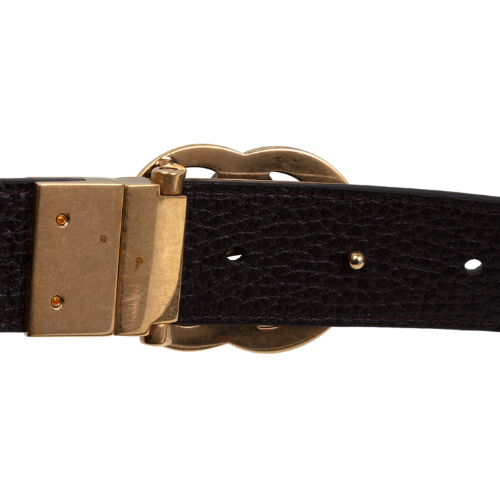GUCCI Leather Marmont Reversible Belt - Black/Brown