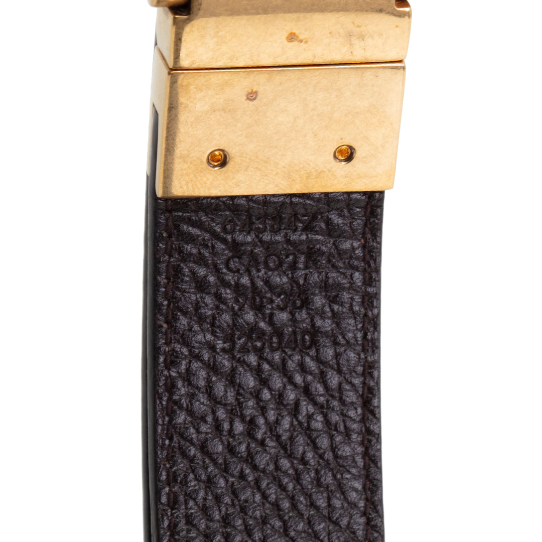 GUCCI Leather Marmont Reversible Belt - Black/Brown